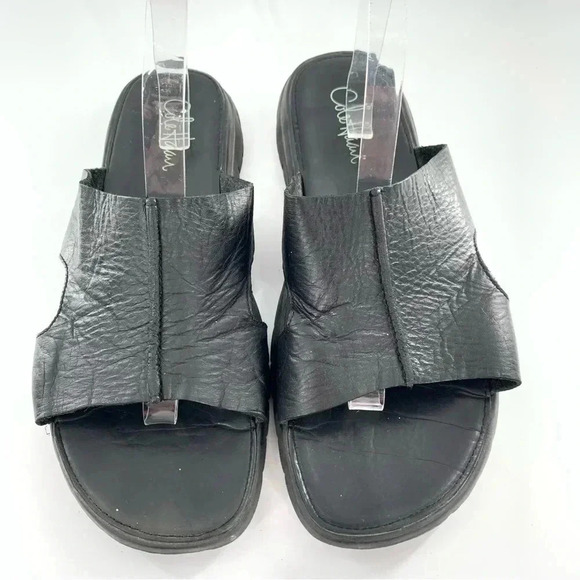 Cole haan mens sandals size 12 black leather Nike lab comfort slides main image 13
